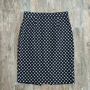 Black & White Polka Dot Pencil Skirt